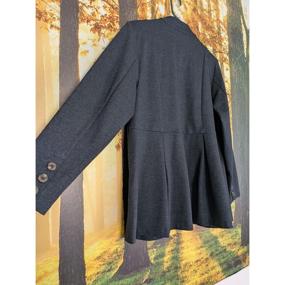 Soft Surroundings Women's Blazer Jacket Petite Medium PM Blue Buttons Pleats - Picture 7 of 10